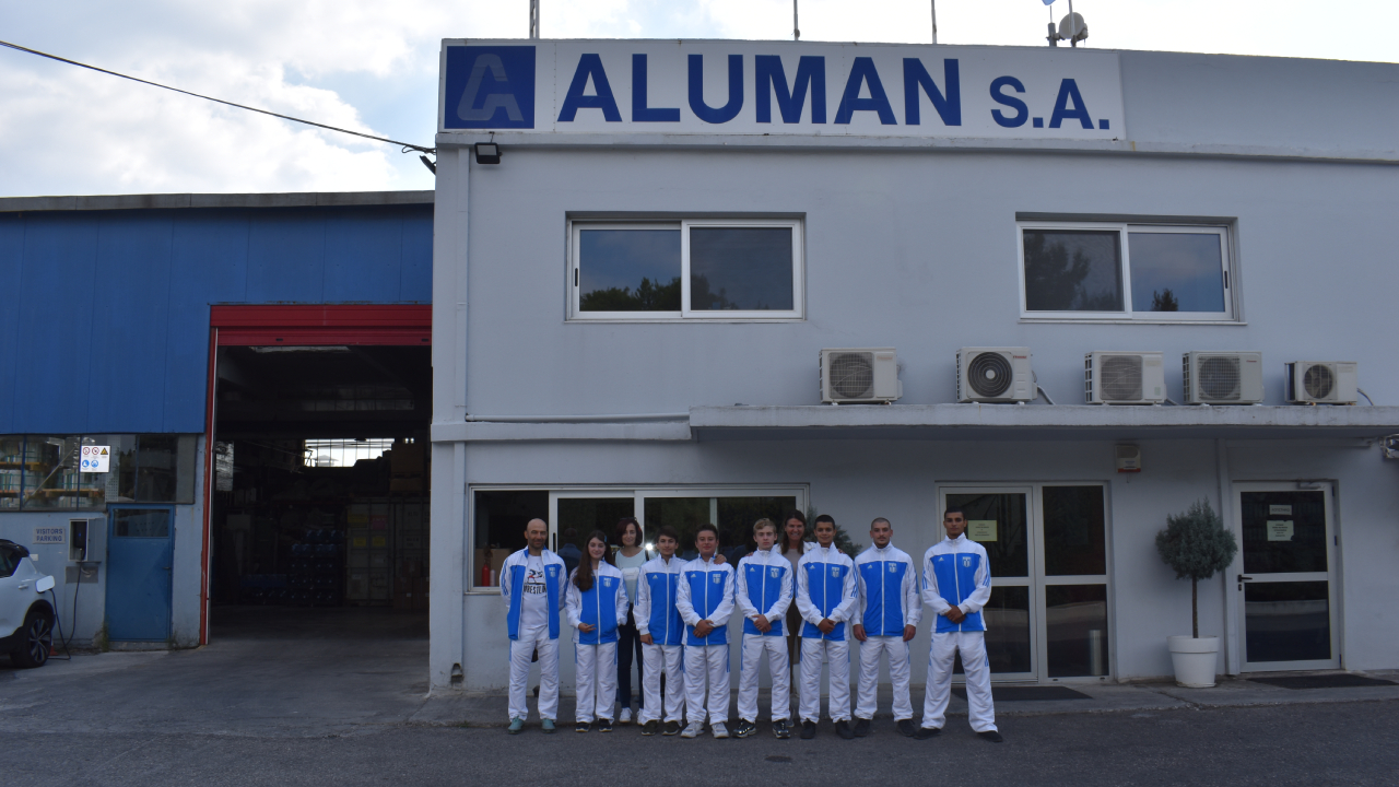 Wrestling Team of Inofyta at Aluman's S.A. factory